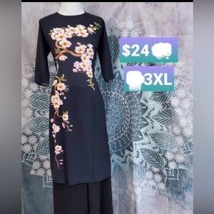 NEW Beautiful Vietnamese Traditional Dress Ao Dai Cach Tan Short Style 2XL